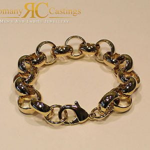 MEN'S 8.5 INCH Belcher Bracelet Cast in 925 Silver 28g Dipped in 9ct Gold
