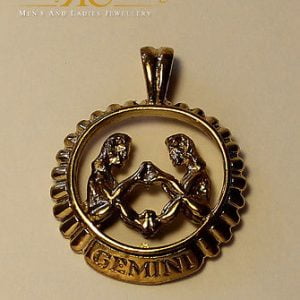 Unisex Zodiac Gemini Pendant with a Bale  Made in Jewellers Bronze 9ct dipped